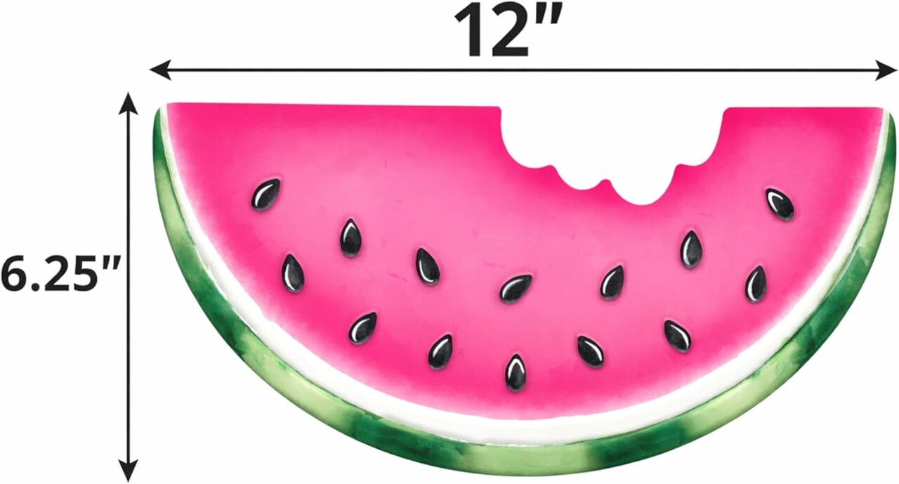 Watermelon 12" Sign For Wreath Accents and Summer Wall / Door Decor - Metal